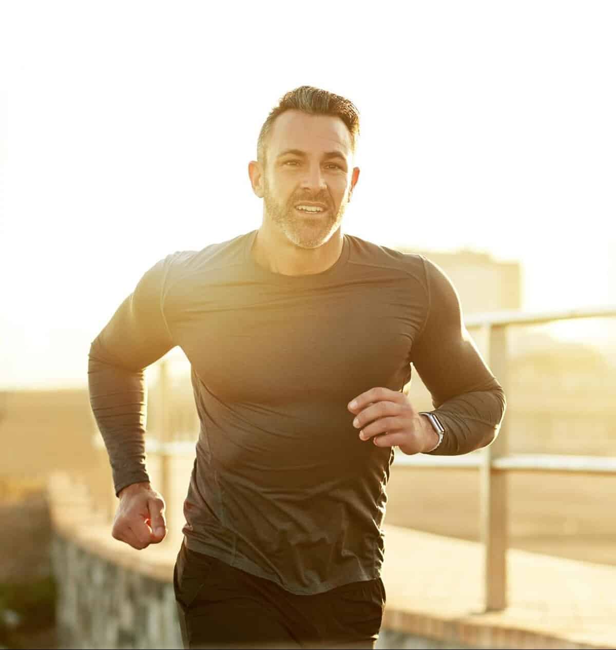 A healthy man running