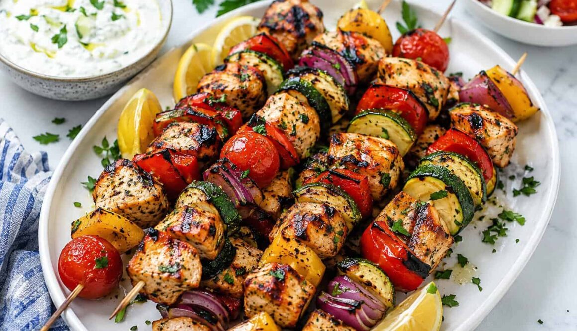 Heart Healthy Mediterranean Chicken Skewers
