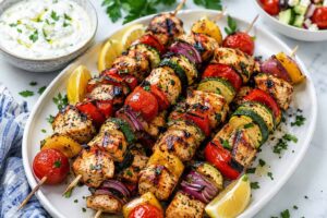 Heart Healthy Mediterranean Chicken Skewers