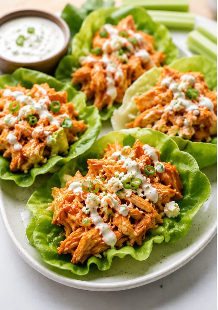 Keto Buffalo Chicken Lettuce Wraps